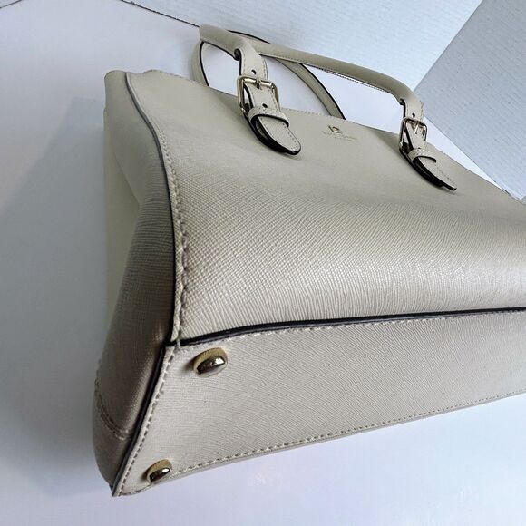 Kate Spade Charlotte Street Reena Tote Shoulder Bag Cream Crosshatch Leather - Picture 14 of 16